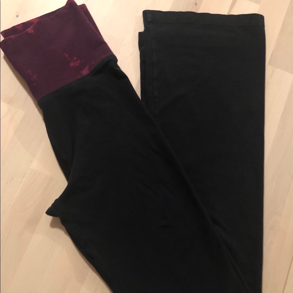 Hard Tail Yoga Roll Down Pants Flare Black